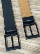 Cinto Couro Legítimo Dupla Face Montana Preto e Bege