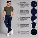 Calça Alfaiataria corte e Cós Italiano Cor Azul Marinho
