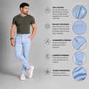 Calça Alfaiataria corte e Cós Italiano Cor Azul Bebe