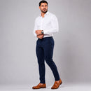 Calça Alfaiataria com Ajuste Lateral Cor Azul Marinho