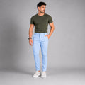 Calça Alfaiataria corte e Cós Italiano Cor Azul Bebe