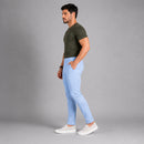 Calça Alfaiataria corte e Cós Italiano Cor Azul Bebe