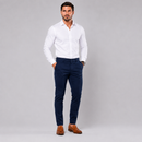 Calça Alfaiataria com Ajuste Lateral Cor Azul Marinho