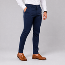Calça Alfaiataria com Ajuste Lateral Cor Azul Marinho