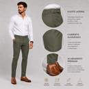 Calça com Ajuste Lateral Cor Verde Militar